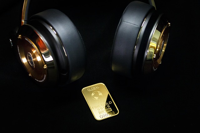gold headphones
