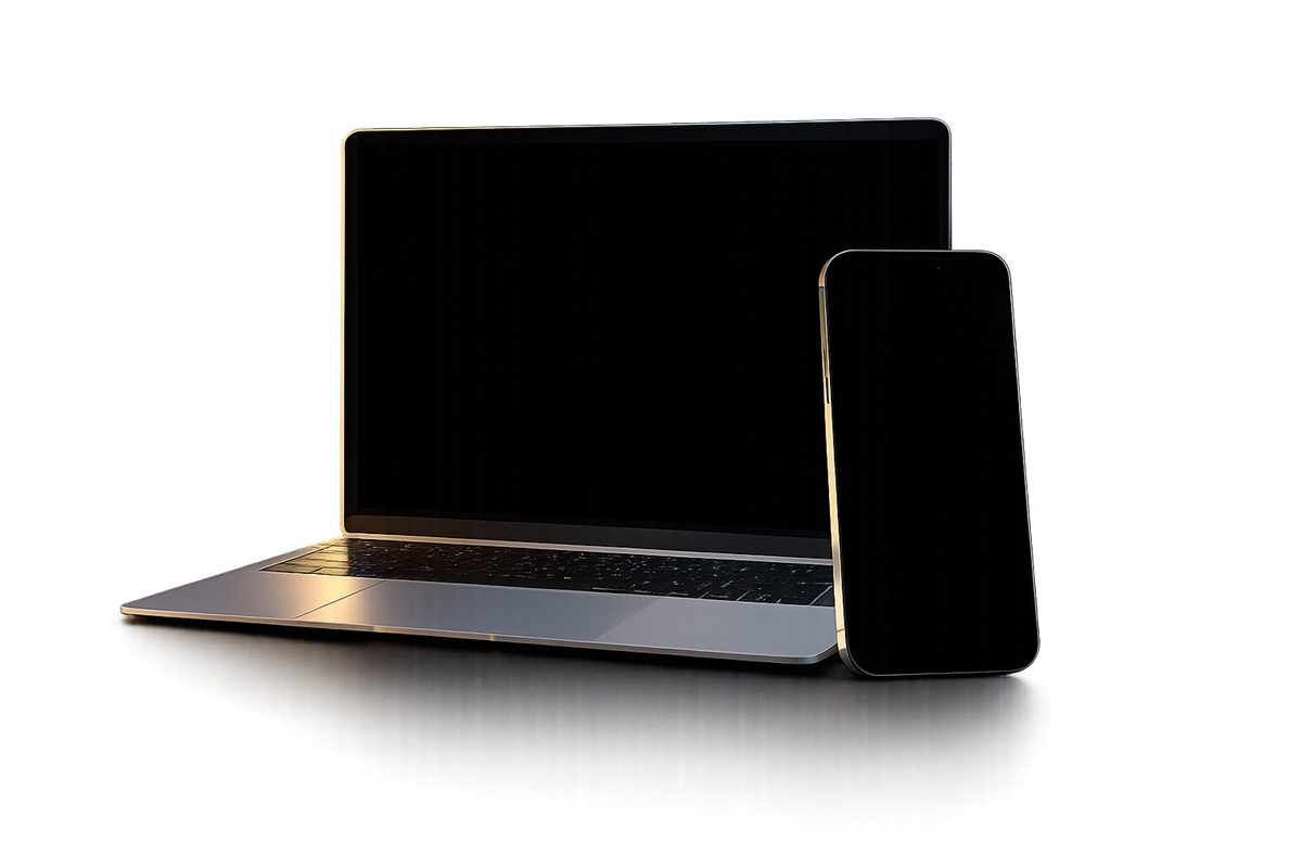 laptop and phone with html code on the screen 