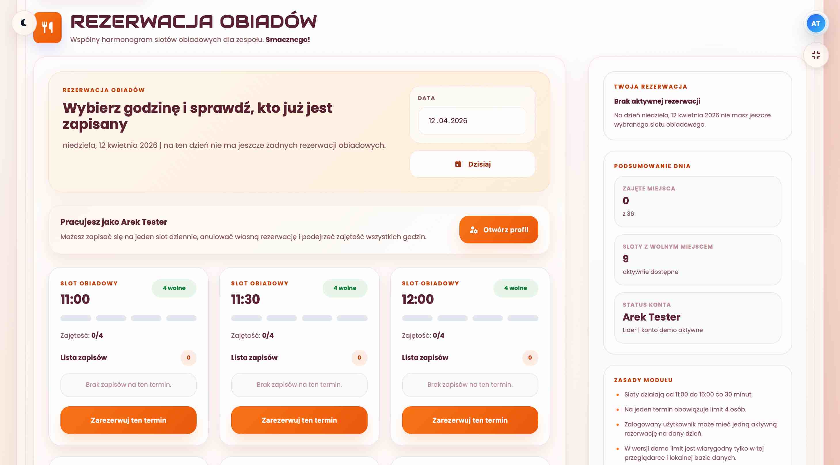 IT Management Dashboard - zrzut ekranu interfejsu 1
